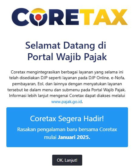 Cara Mengakses CORETAX bagi Wajib Pajak Lama